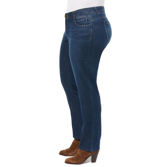 Democracy Pants - DEMOCRACY Ab Solution Jeans Womens Plus Size 18W Blue Straight Leg Stretch Denim
